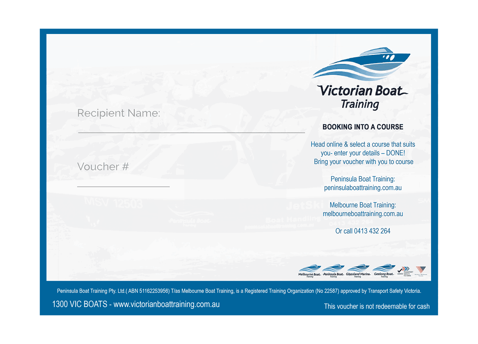 Boat and Jetski Licence Course Gift Certificate Victorian Boat Training and Licence Centre