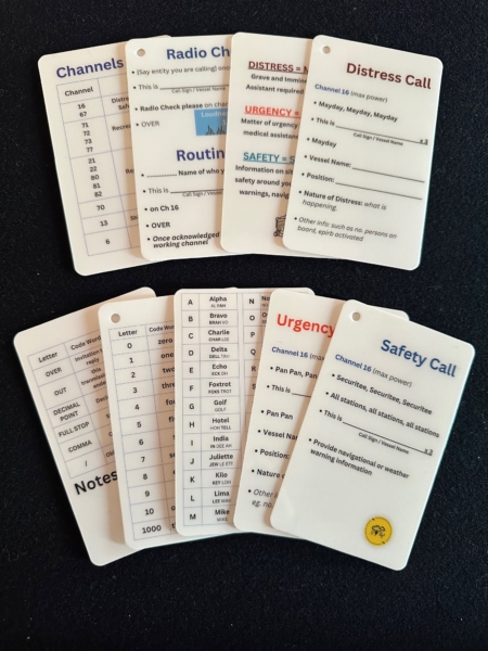 VHF Marine Radio Quick Access Cards